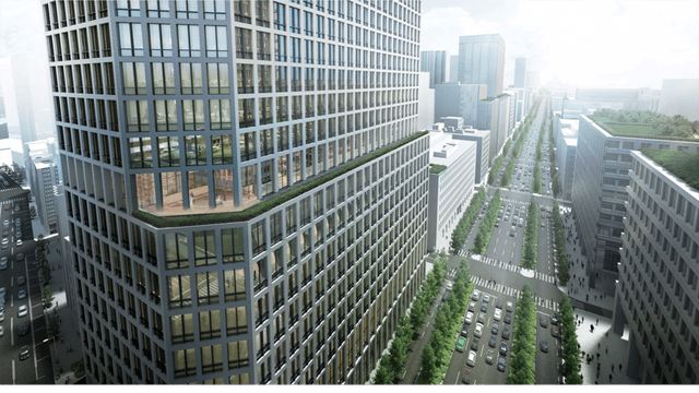 外観_ガラス張りの視認性の高い建物です。※画像はイメージです。