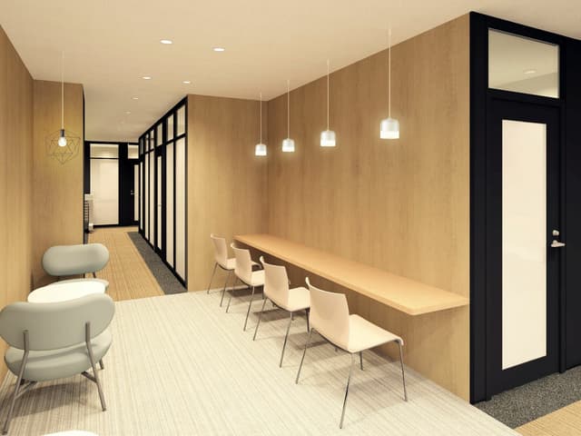 共有部_コワーキングスペース。気分を変えての作業やリフレッシュの場としても活用できます。※画像はイメージです。