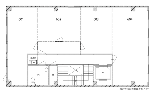 フロアマップ。ビル6階がリゾーン(Re:ZONE)広島市役所前01です。