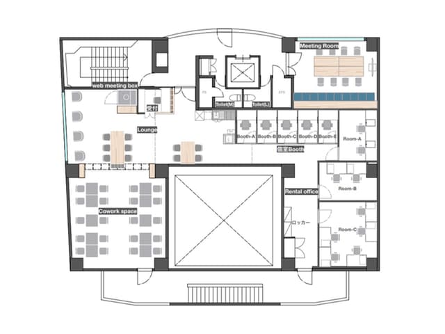 その他_フロアマップ。6Fのオフィスフロア案内図です。