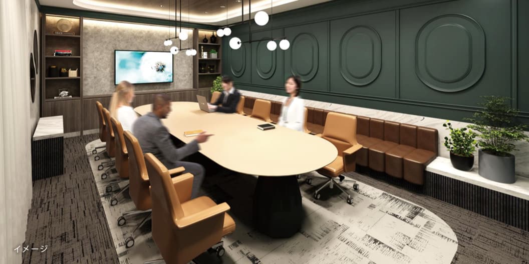 共有部_会議室。会議、面接、取材、セミナーなど様々なシーンで活用できます。※画像はイメージです。©Regus