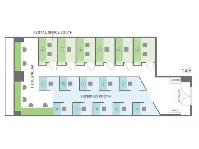 その他_フロアマップ。オフィスのフロア案内図です。©bizcomfort
