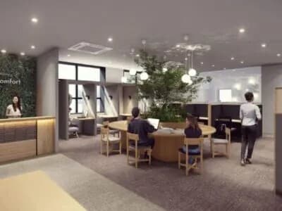 共有部_コワーキングスペース。24時間利用可能です。©BIZcomfort