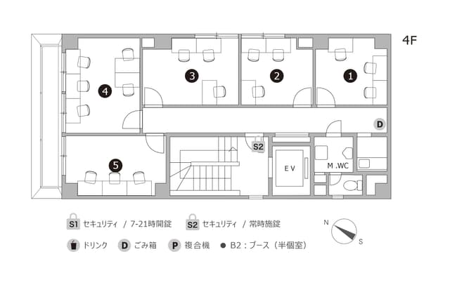 その他_フロアマップ。4Fのフロア案内図です。