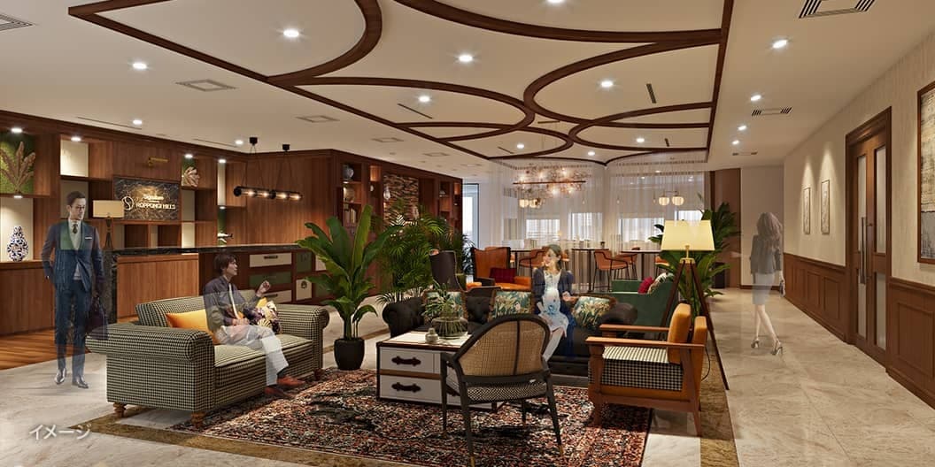 共有部_ラウンジ。仕事中のリフレッシュや来客などにも利用可能です。※画像はイメージです。©Regus