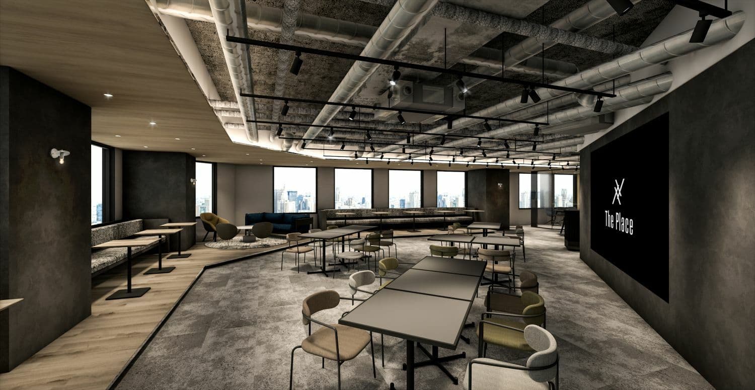 共有部_ラウンジ。他社とのコミュニケーションの場としても活用できます。