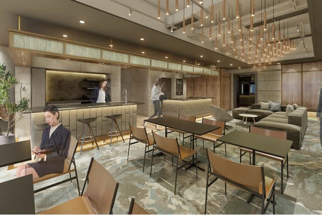 ラウンジ_共用ラウンジです。コーヒーサーバー・ウォーターサーバーを設置しております。お気軽にご利用ください ※イメージ画像