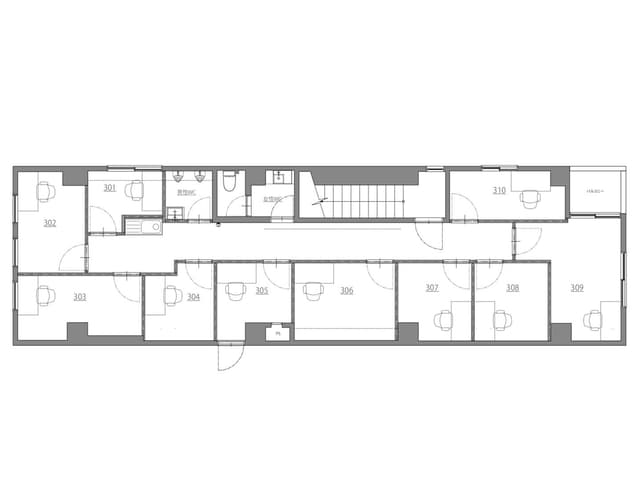 3階フロア図_ビルの2階と3階がオフィスフロアです。