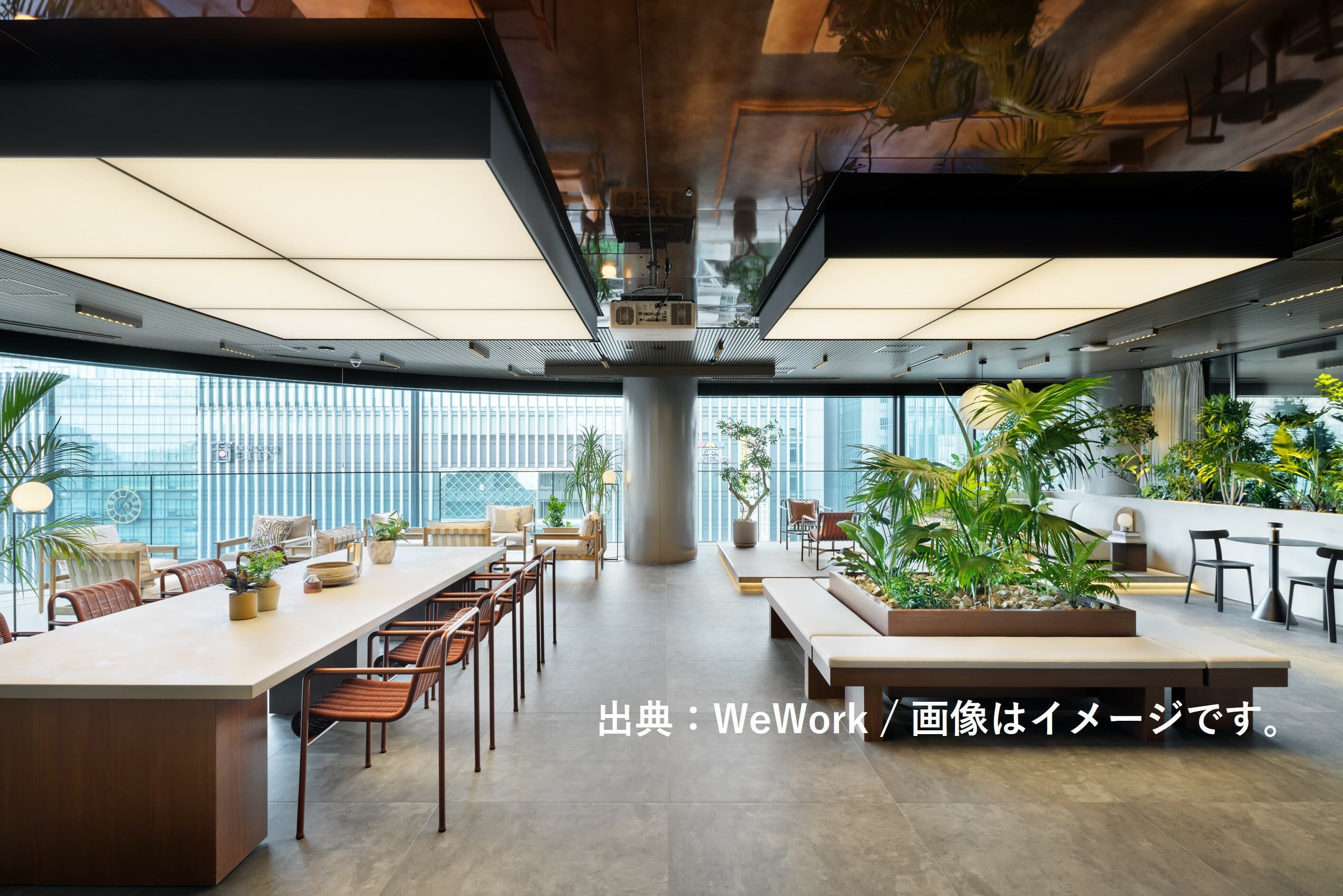共有部_ラウンジ。好きな席で作業を行うことが可能です。※画像はイメージです。© WeWork