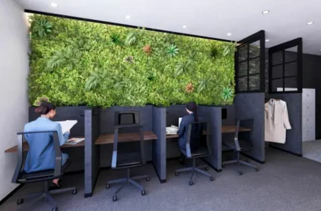 共有部_ワークブース。静かに集中して過ごしたい方におすすめです。※画像はイメージです。©bizcomfort