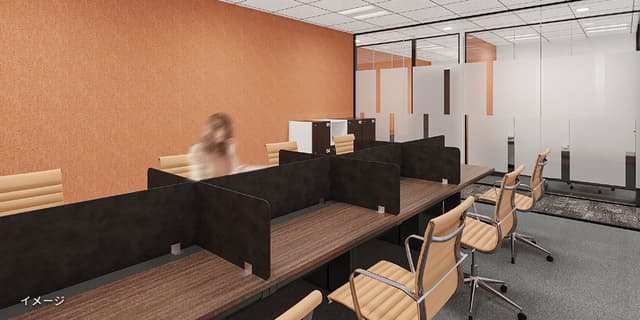 専有部_個室。パーテーションもあり集中して作業ができます。※画像はイメージです。©Regus