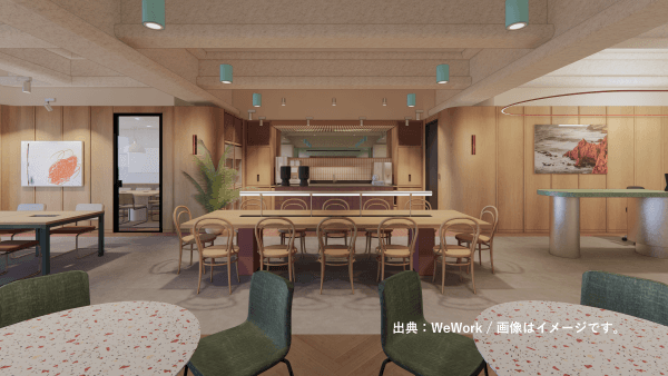 共有部_ラウンジ。広くて開放的なラウンジです。※写真はイメージです。© WeWork